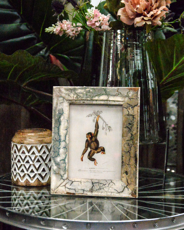 'The Joy Of The Climb' Recycled Wooden Framed Monkey Artwork - 26 x 21cm