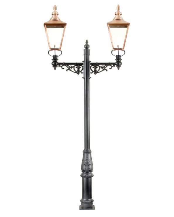 Traditional 'Lechlade' Double Headed Lamp Post - 3.6m