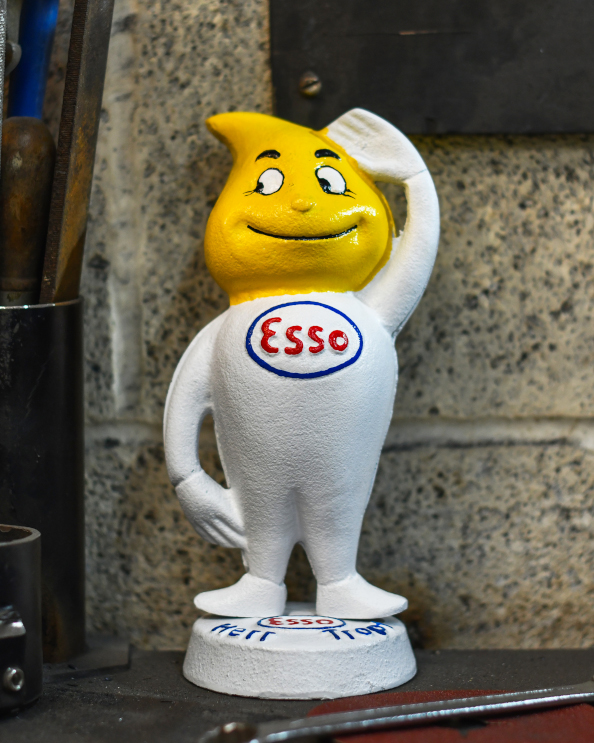 Cast Iron Hand Painted Money Box Ornament - Esso man