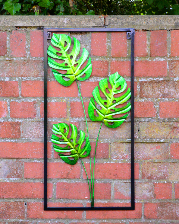 Contemporary Garden Wall Art - The Steel Palm Leaf - 70cm