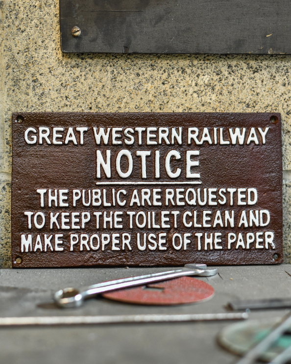 'GWR Toilet Notice' Cast Iron Railway Sign
