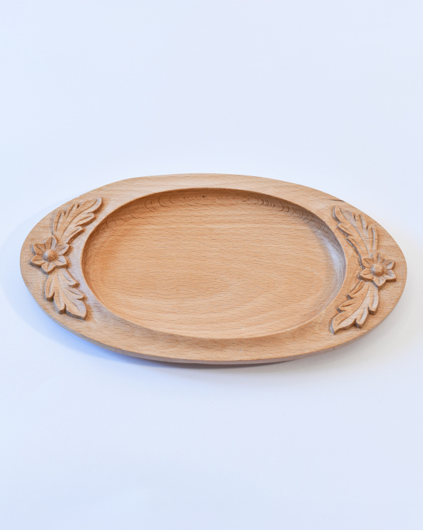 Ornate Beechwood Tray - Leafy Bloom