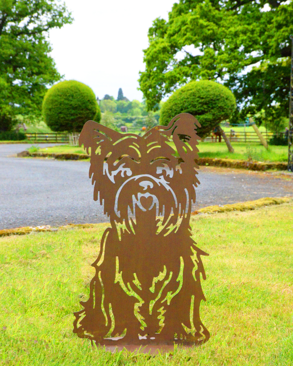 Rustic Steel Yorkshire Terrier Garde…