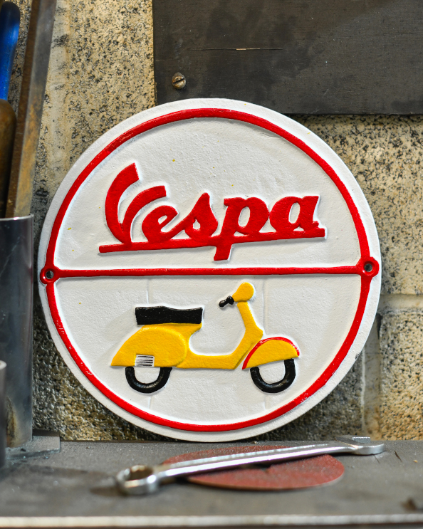 'Vespa Scooters' Cast Iron Automobilia Sign