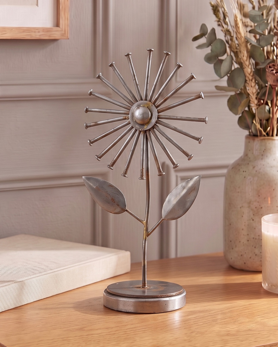 'Iron Blossom' Handmade Metal Art Sculpture