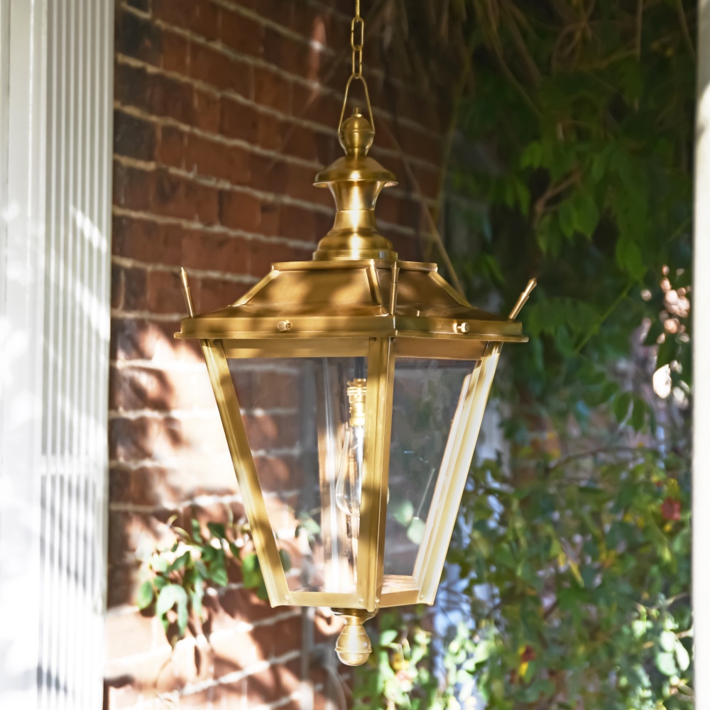 'Dorchester' Outdoor Hanging Porch Lantern - Antique Brass