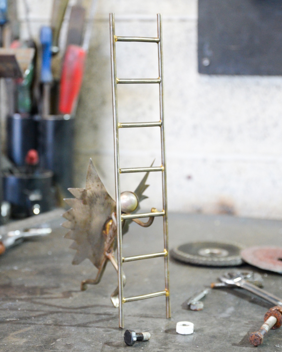 'Stairway To Heaven' Scrap Metal Art Sculpture