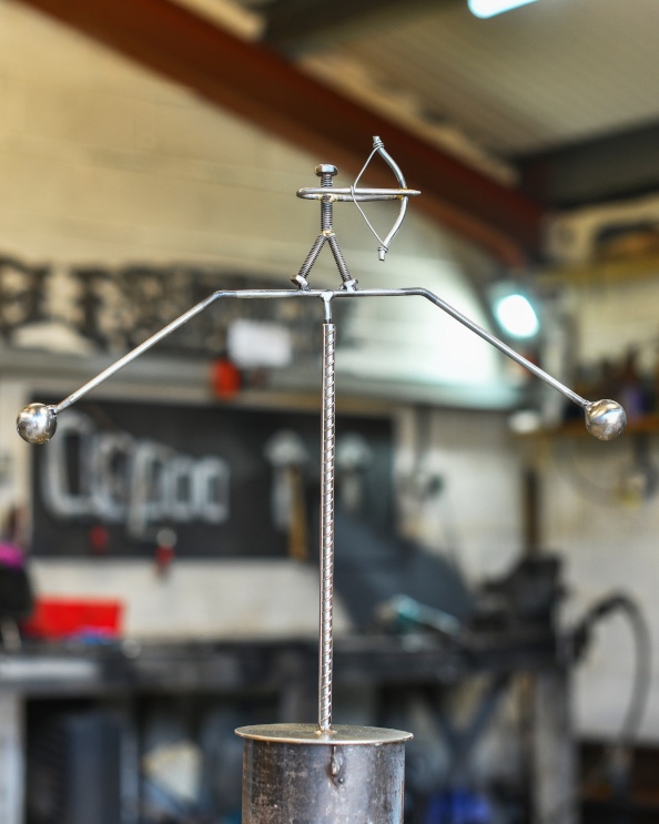 'The Archer' Scrap Metal Kinetic Balance Sculpture