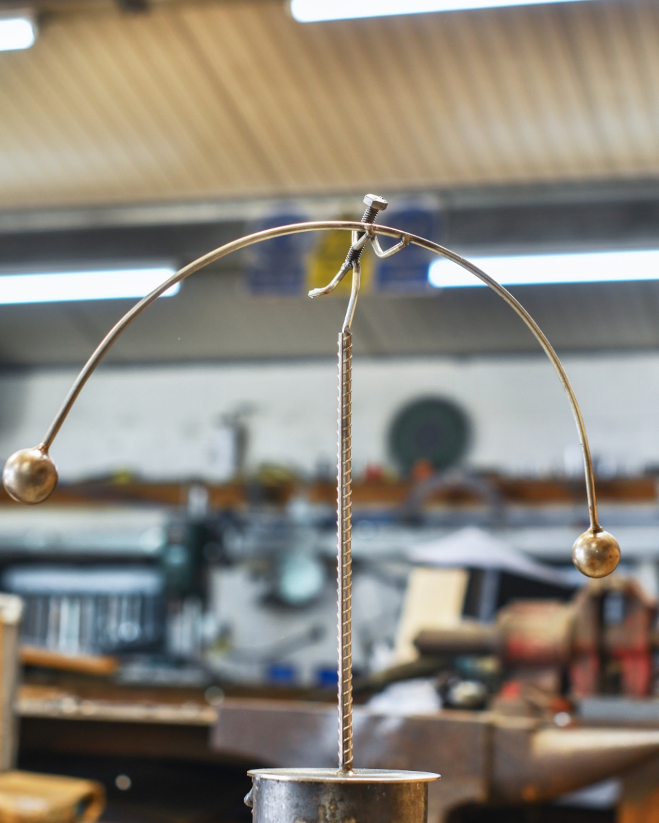 'The Balancing Act' Scrap Metal Kinetic Balance Sculpture