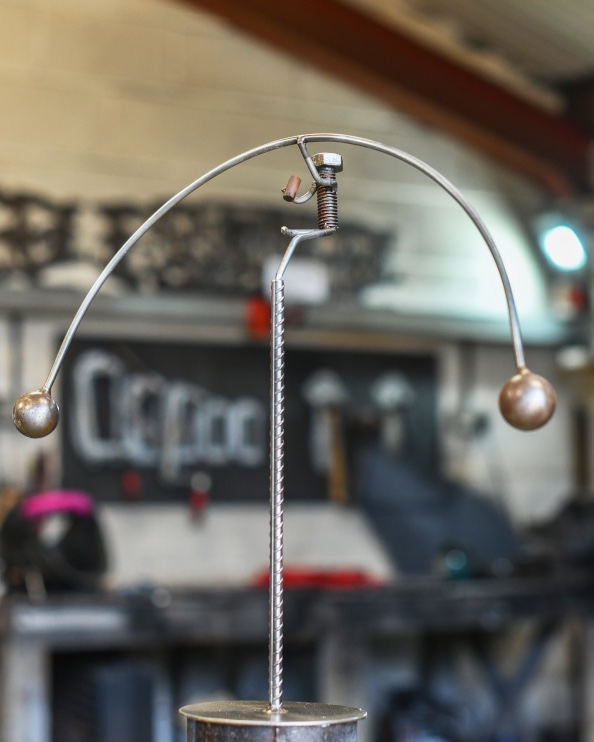 'The Circus Act' Scrap Metal Kinetic Balance Sculpture