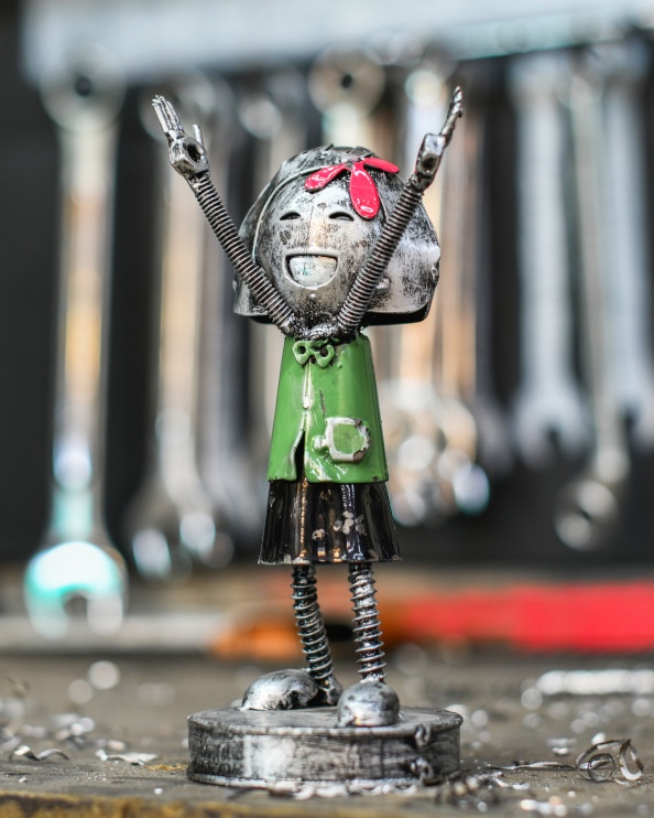 The 'Happy Girl' Scrap Metal Art