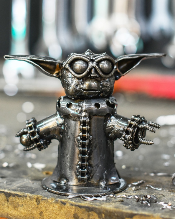 The 'Humanoid Alien' Scrap Metal Art Sculpture