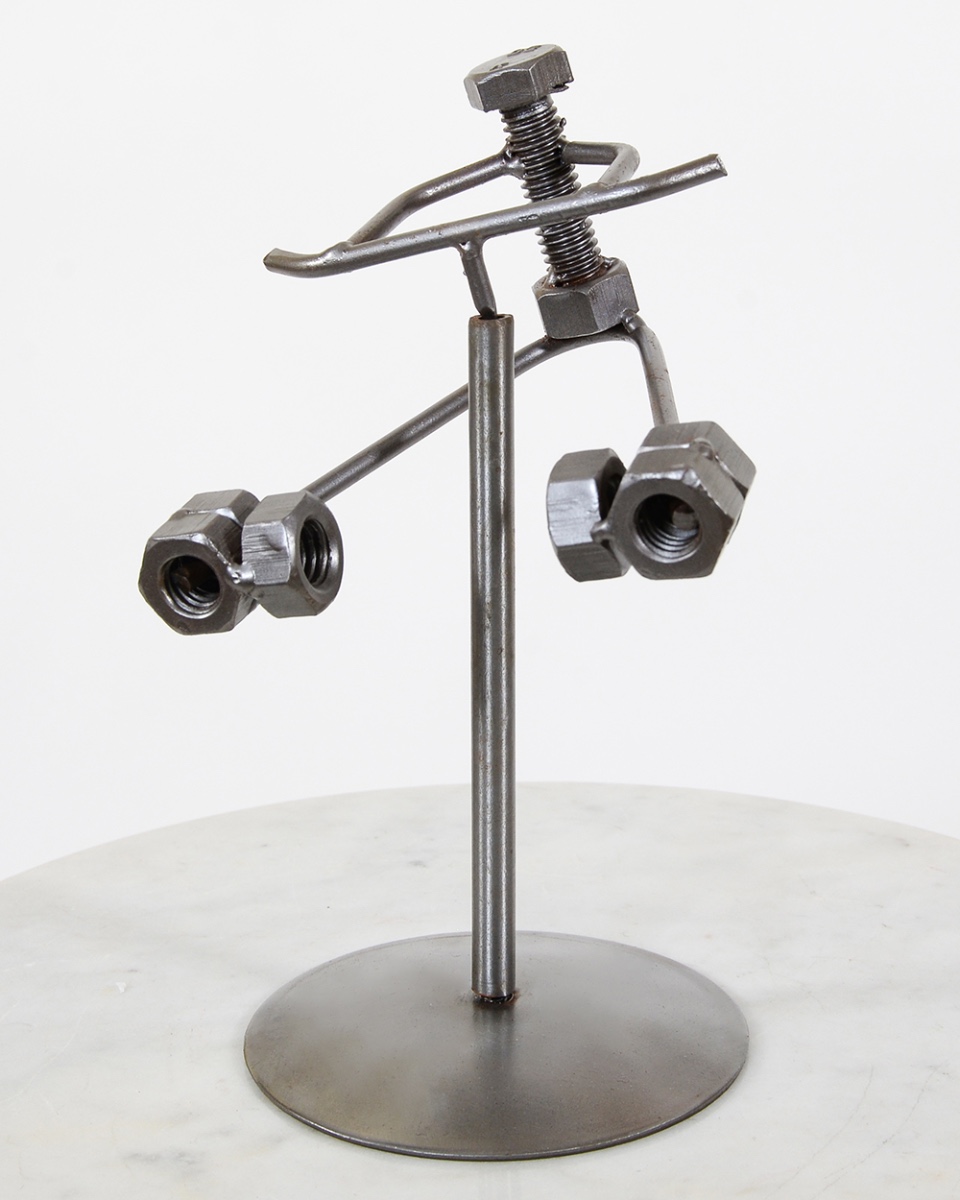 'The Maestro' Scrap Metal Kinetic Balance Sculpture