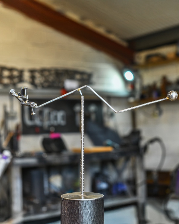 'The Relaxed Reader' Scrap Metal Kinetic Balance Sculpture