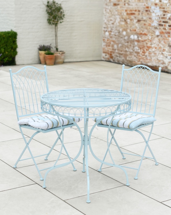 'Willowbank' Powder Blue Two Seater Garden Dining Set