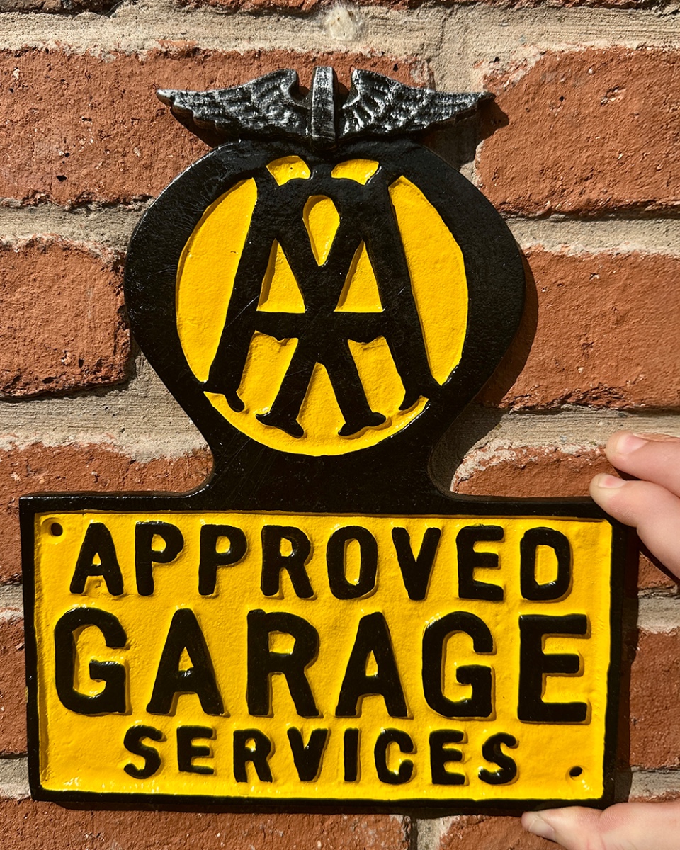 'AA Approved Garage' Cast Iron Automobilia Sign
