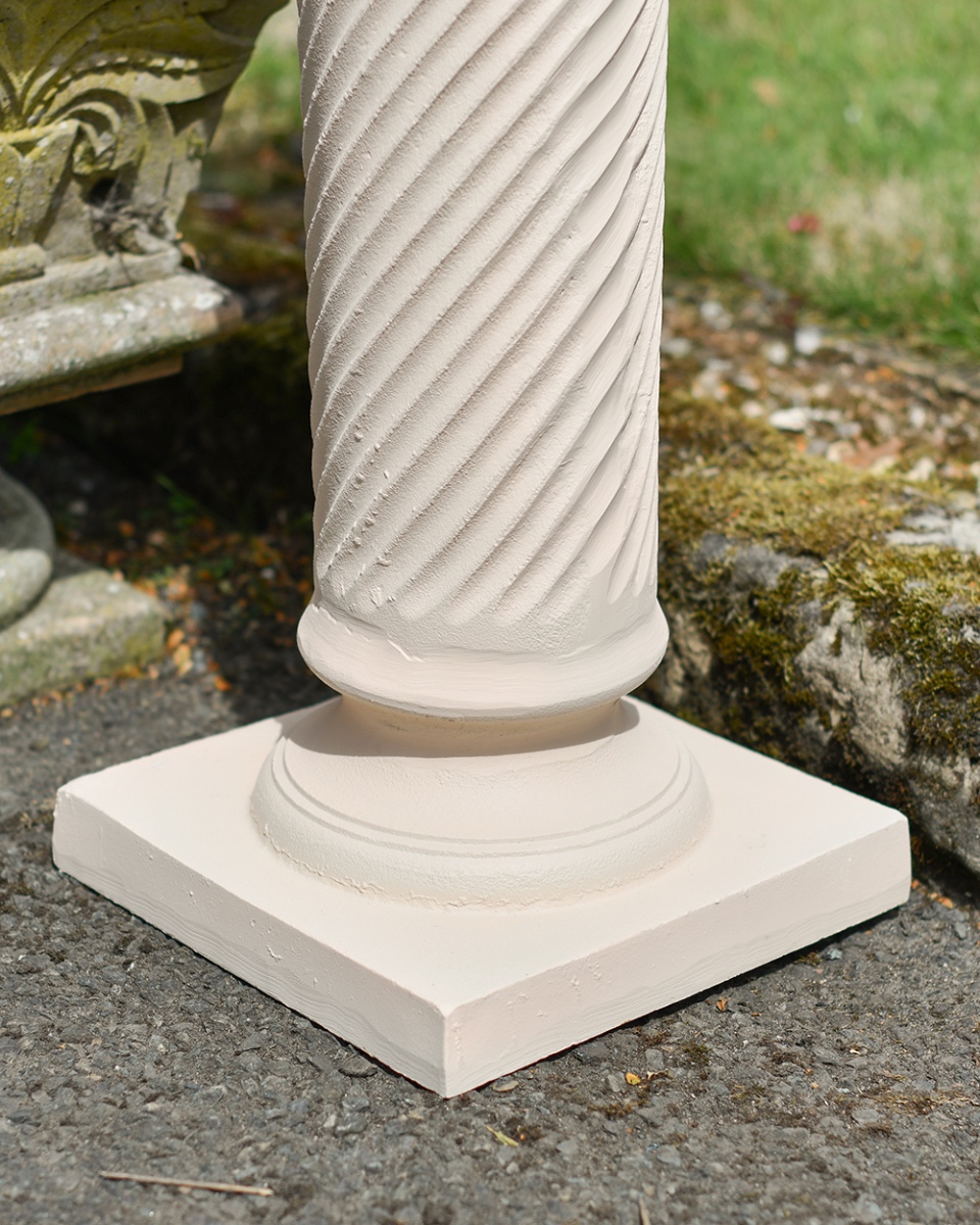 'Corinthian' Ornate Cream Cast Aluminium Sundial Column Base