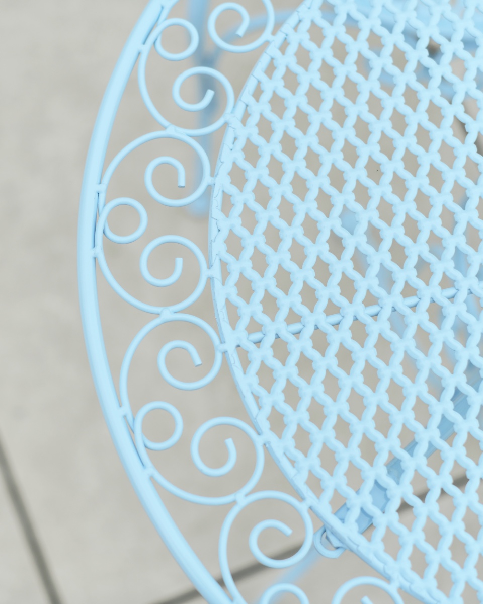 Ornate Details On The 'Stonebrook' Powder Blue Dining Set