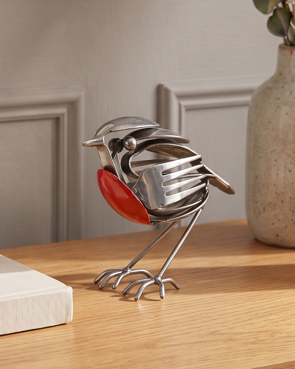 Digital Illustration Of Chester The Robin Scrap Metal Art Sculpture
