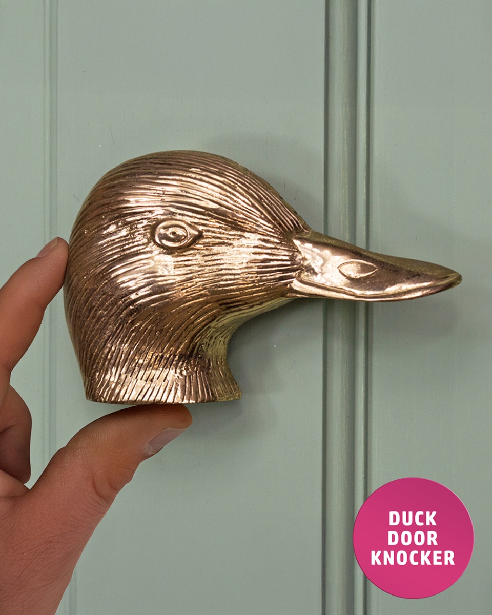Duck Door Knocker In Polished Brass …