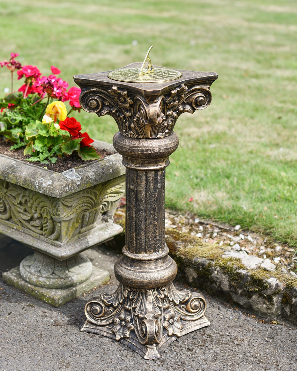 'Flos' Bronze Cast Aluminium Sundial Column