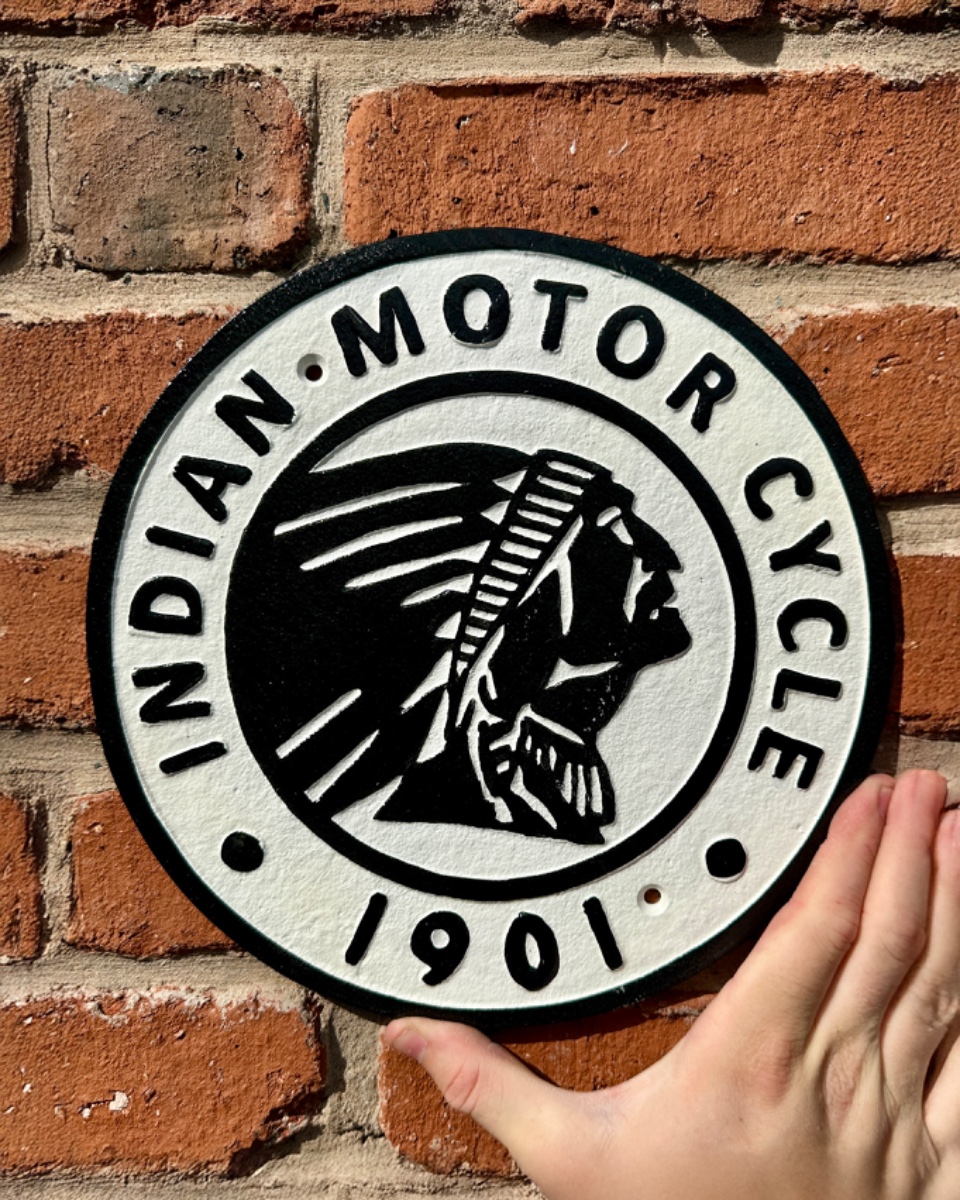 'Indian Motorcycles' Cast Iron Automobilia Sign