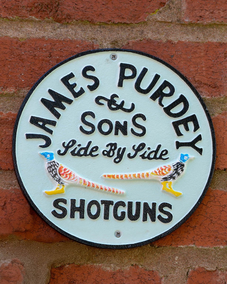 'James Purdey Shotguns' Cast Iron Sign