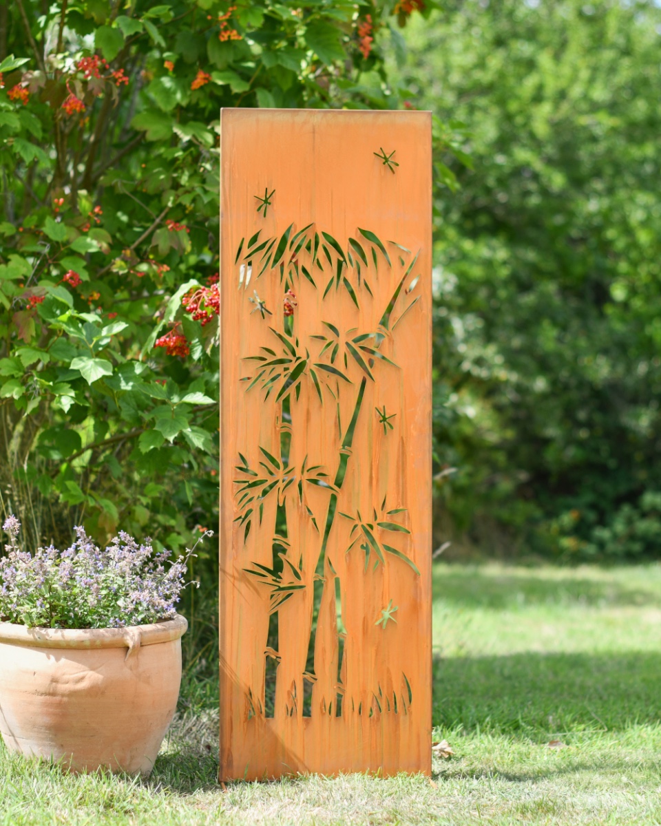 Rustic Bamboo Steel Freestanding Gar…