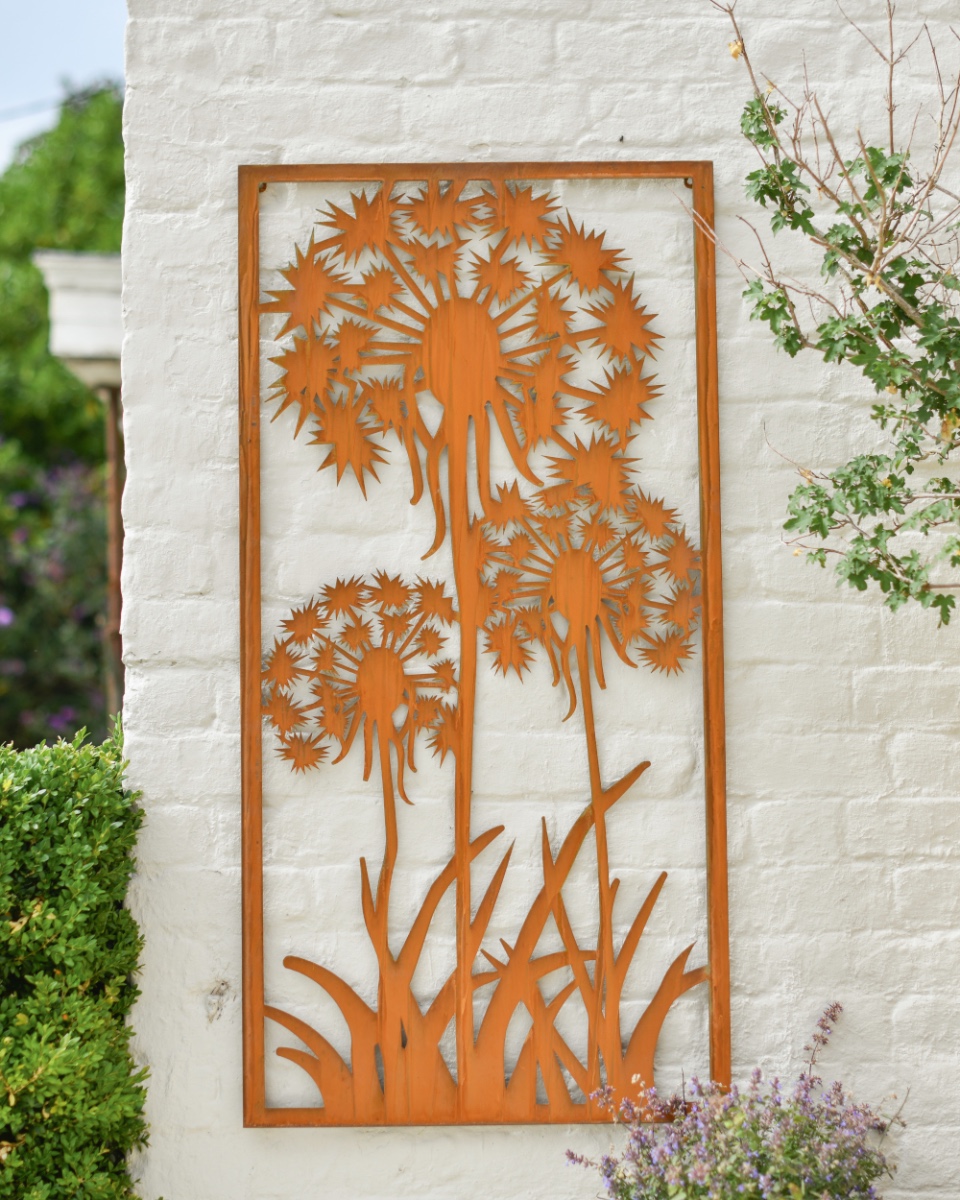 Rustic Dandelion Garden Wall Screen