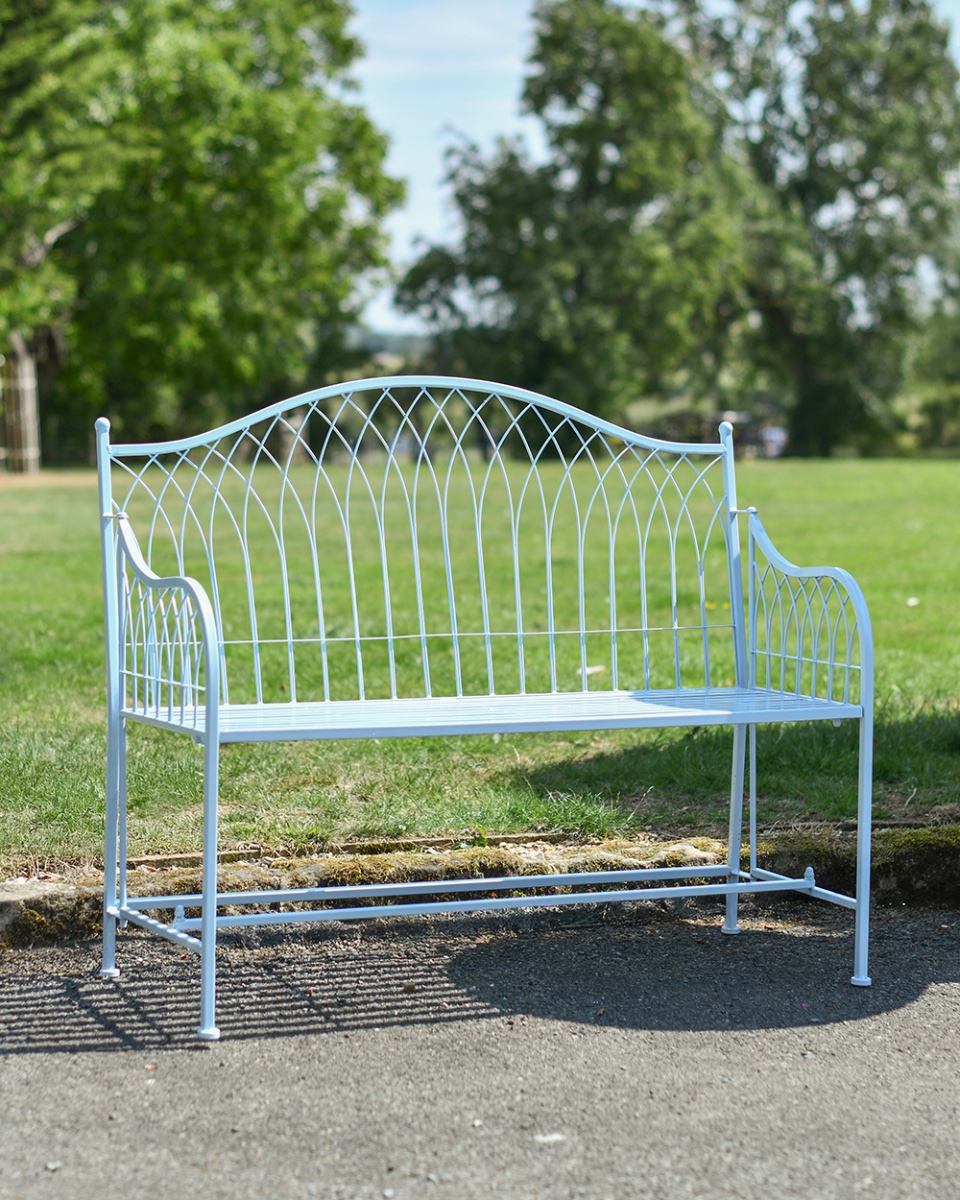 Pale Blue Wirework Period Garden Ben…