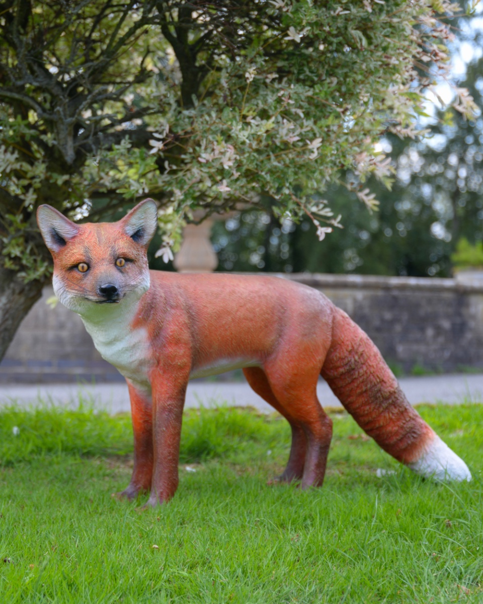 'Vixen' The Realistic Fox Resin Garden Sculpture - Collection Only