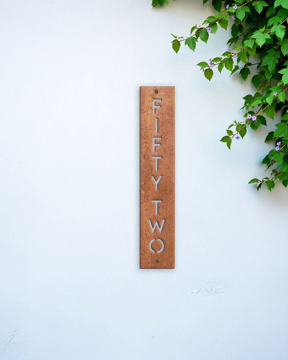 Contemporary Vertical House Sign - R…