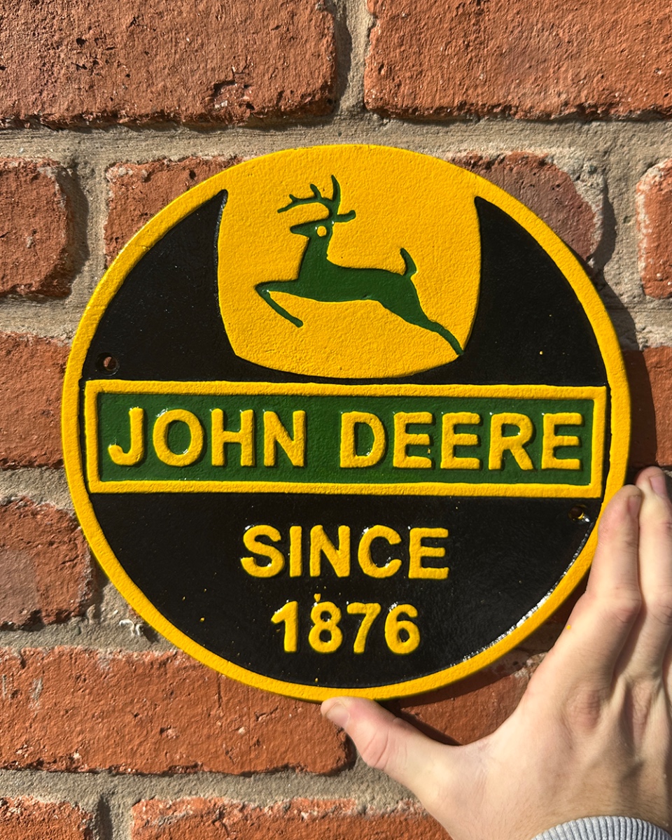 'John Deere Heritage' Cast Iron Automobilia Sign