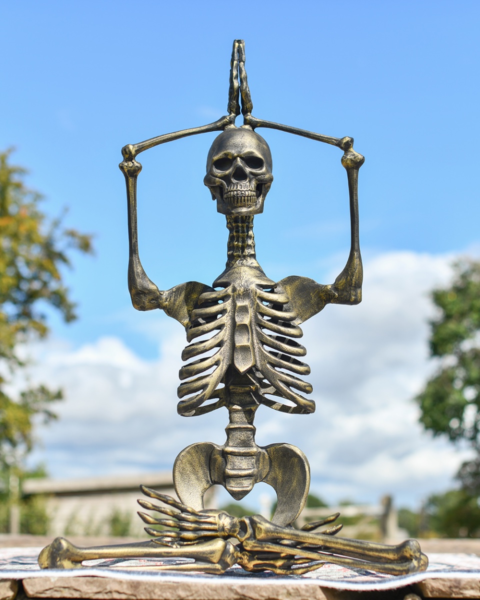 'Pax' The Tranquil Aluminium Skeleton Sculpture - Gold
