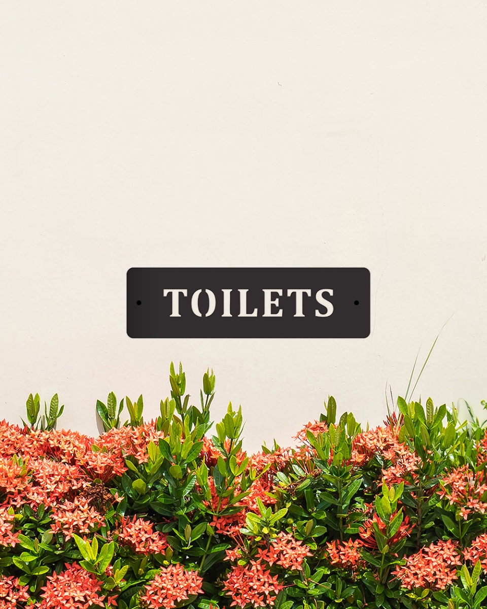 Simplistic Black 'Toilets' Wall Sign