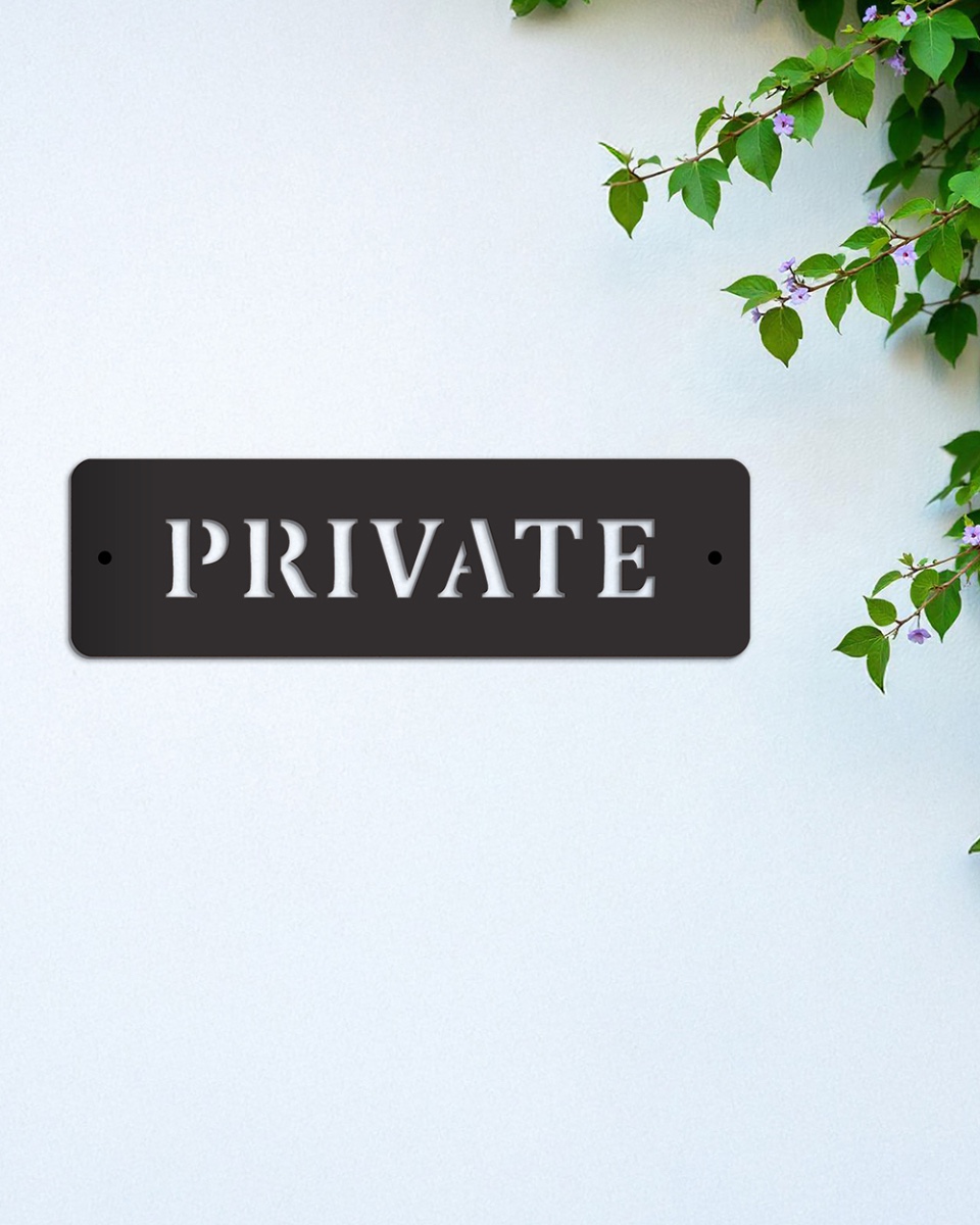 Simplistic Black Private Wall Sign