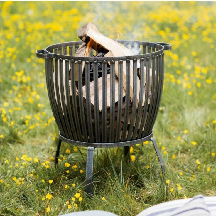 Steel Fire Brazier Basket & Stand - …
