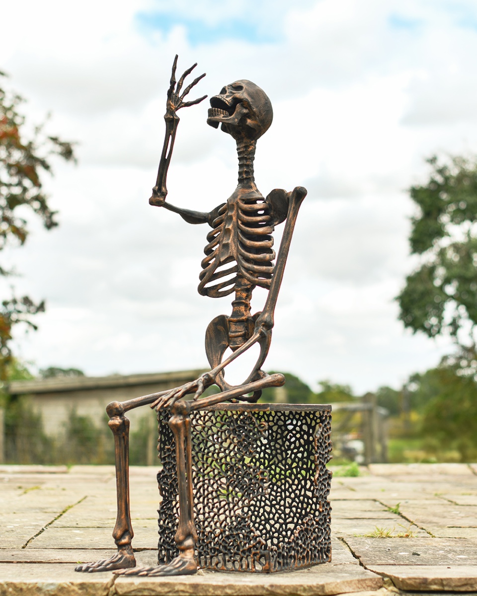 The Copper Tipsy Aluminium Skeleton Sculpture