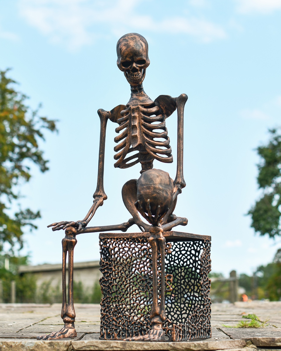 The Seeker Aluminium Skeleton Sculpture - Copper