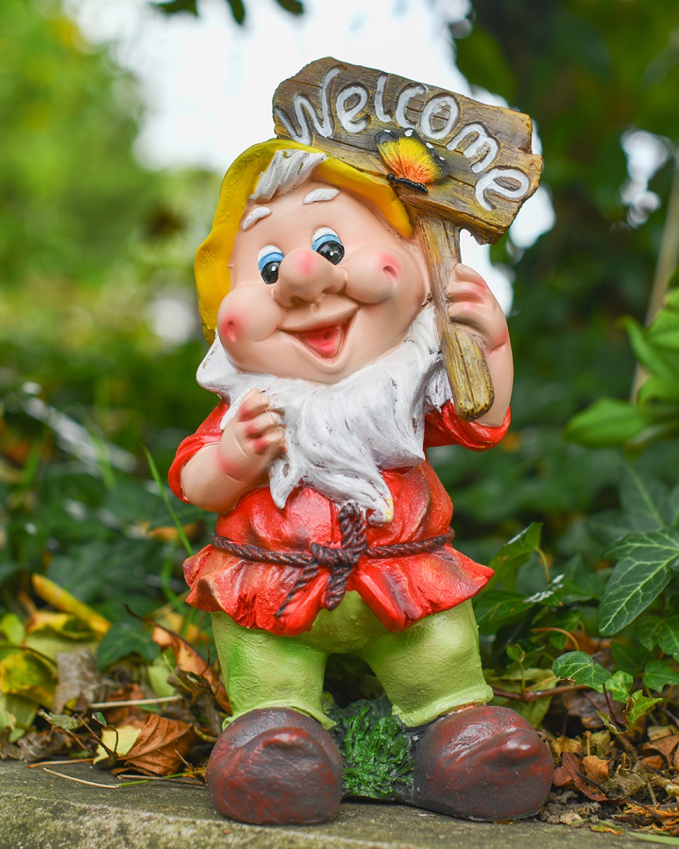 'Derry' The Resin Welcoming Garden Gnome - 30cm