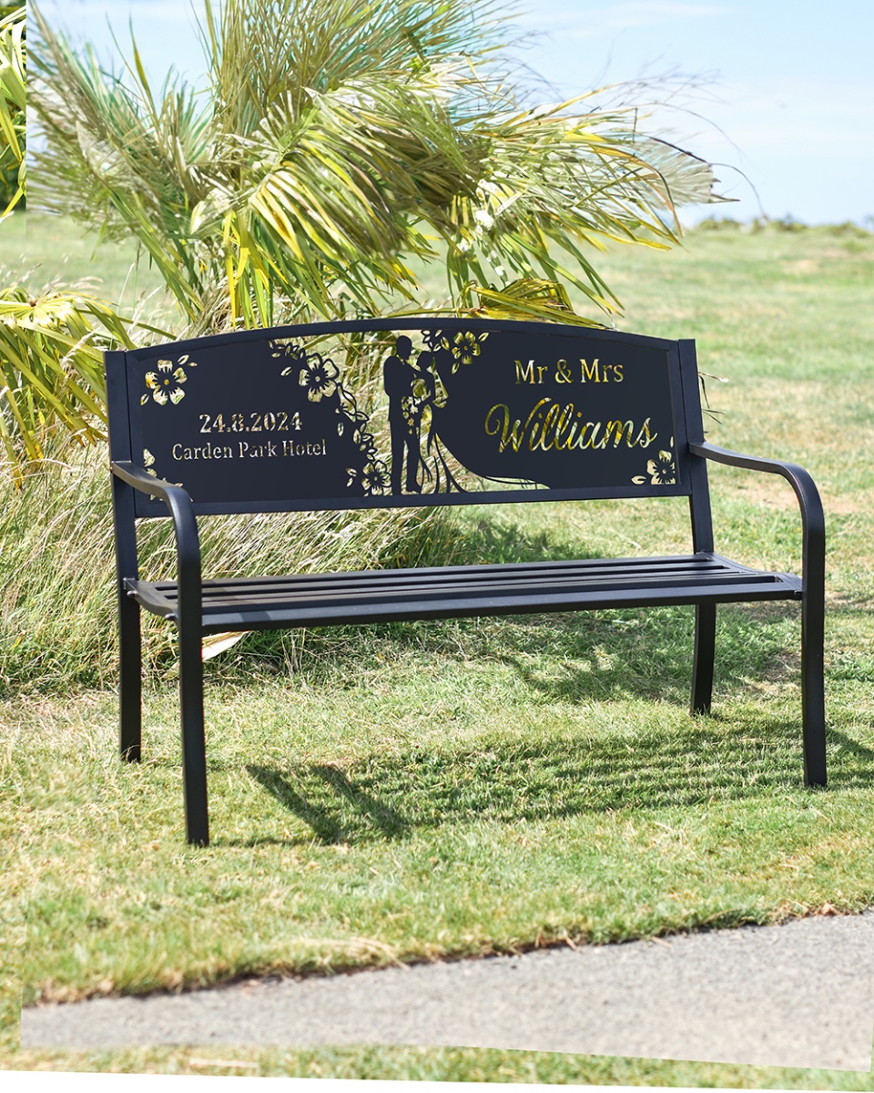 Personalised 'Mr and Mrs' Iron & Steel Park Bench