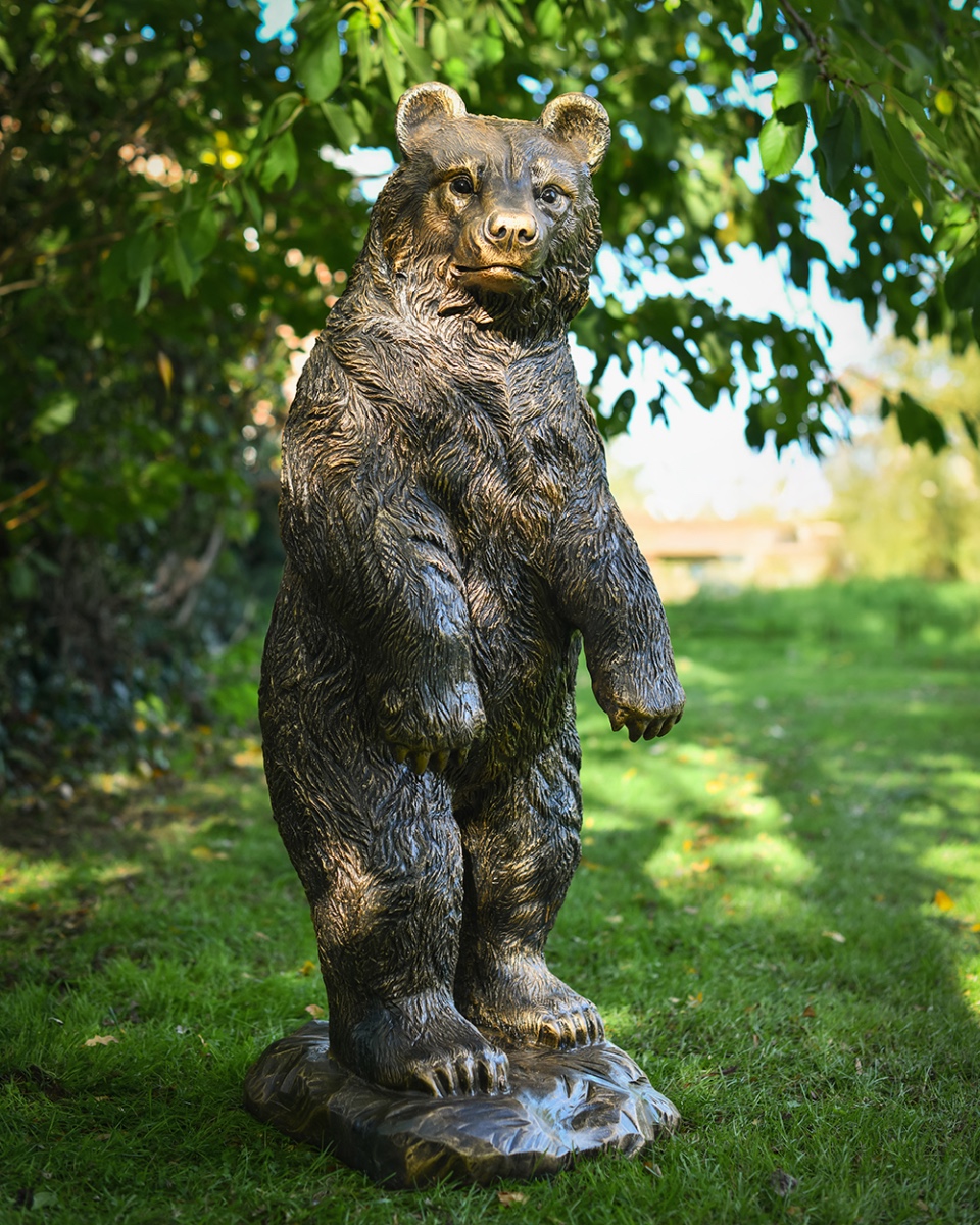 'Harold' The Standing Bear Resin Garden Sculpture