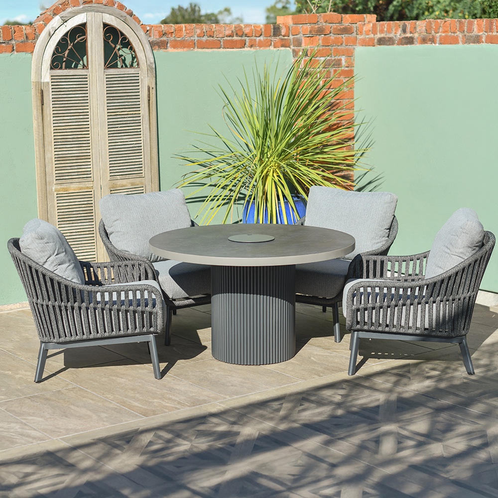 'Zenith' Grey Garden Lounge Set With Drinks Bucket