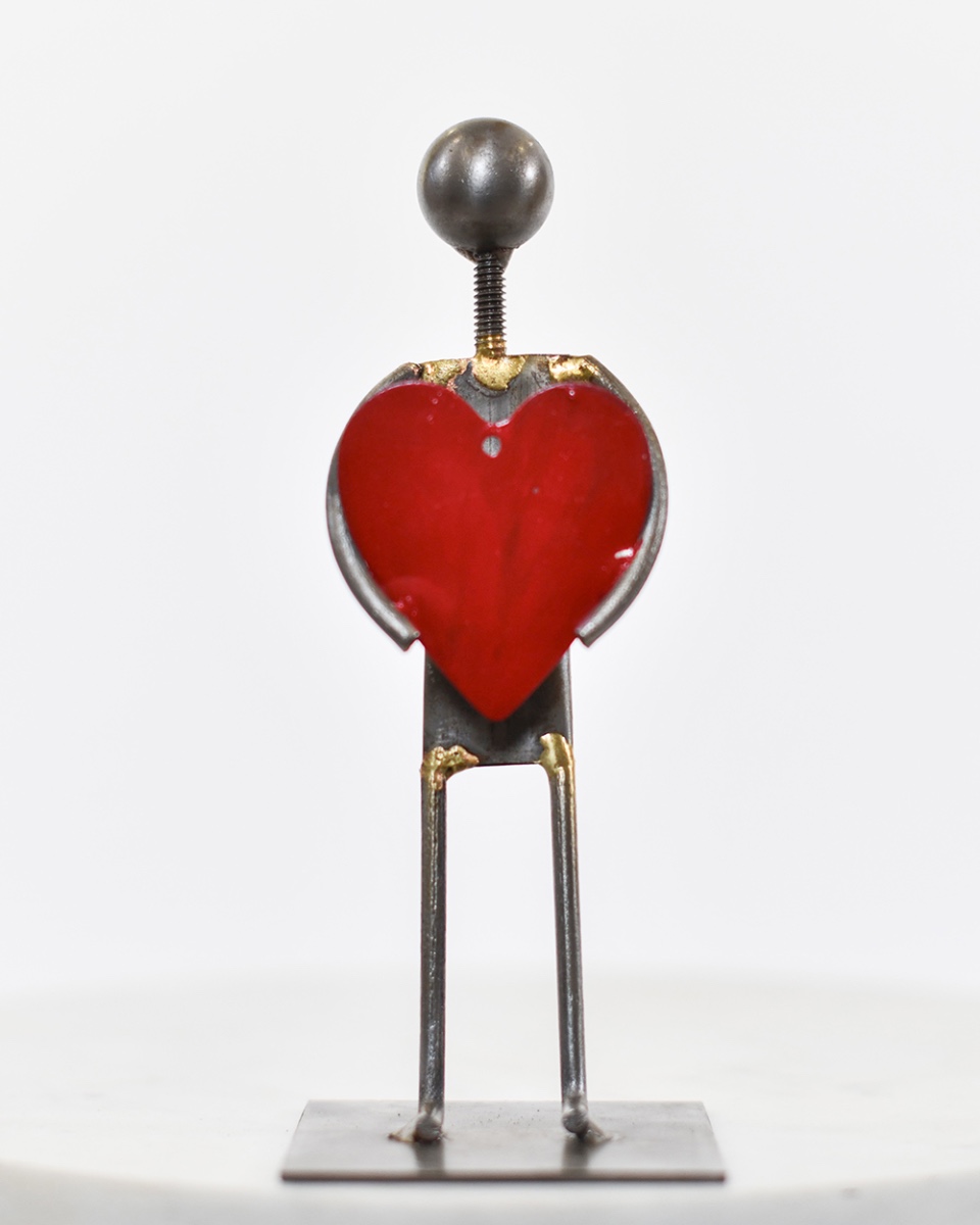 'All Heart' Scrap Metal Art Sculpture - 17cm