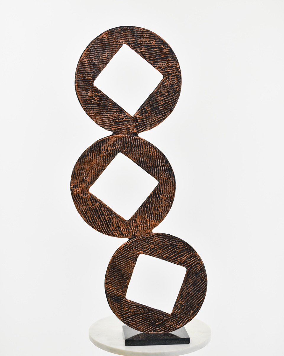 Cast Aluminium 'Relic Of Symmetry' Home Ornament - Copper