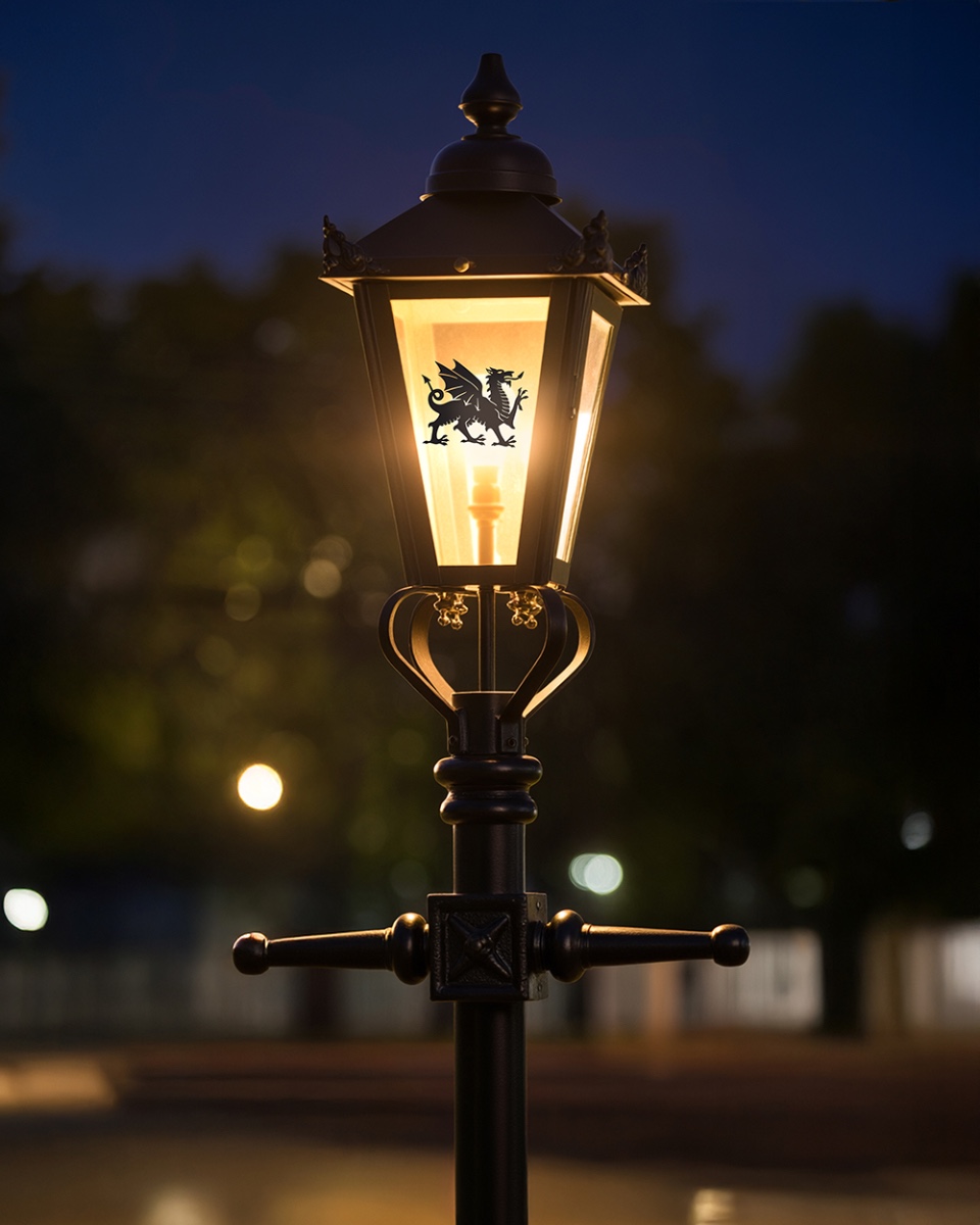 Customised Garden Lamp Post - Welsh Dragon