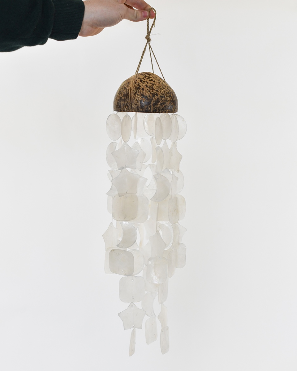 Deluxe Coconut & Shell Cosmo Wind Chime - White