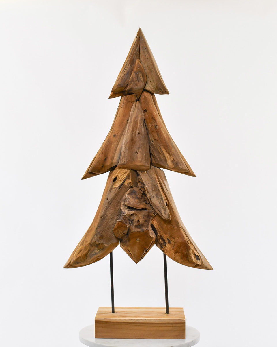 Teak Driftwood Christmas Tree Ornament - 80cm