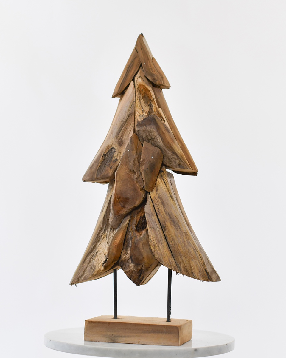 Teak Driftwood Christmas Tree Ornament - 50cm