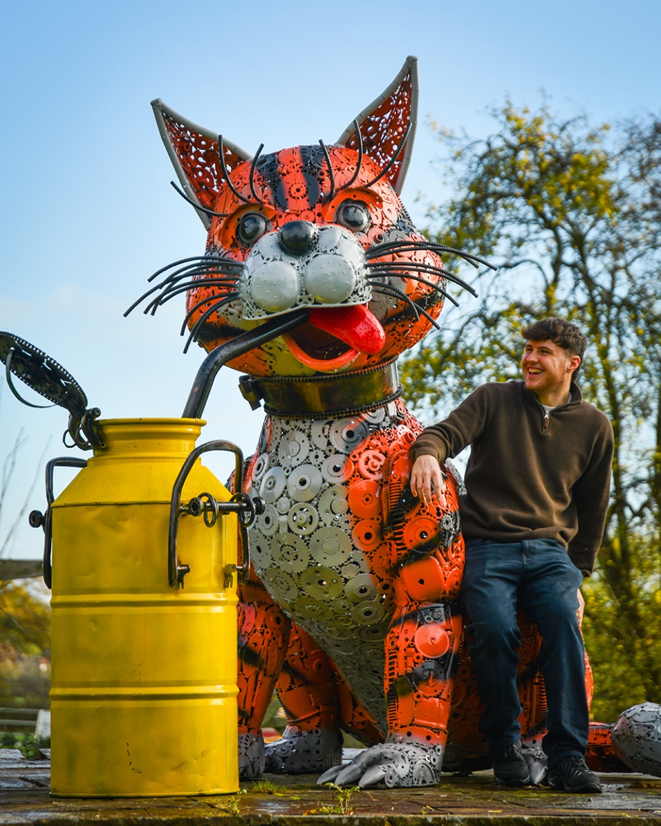 'Marmalade' The Cat Recycled Metal P…